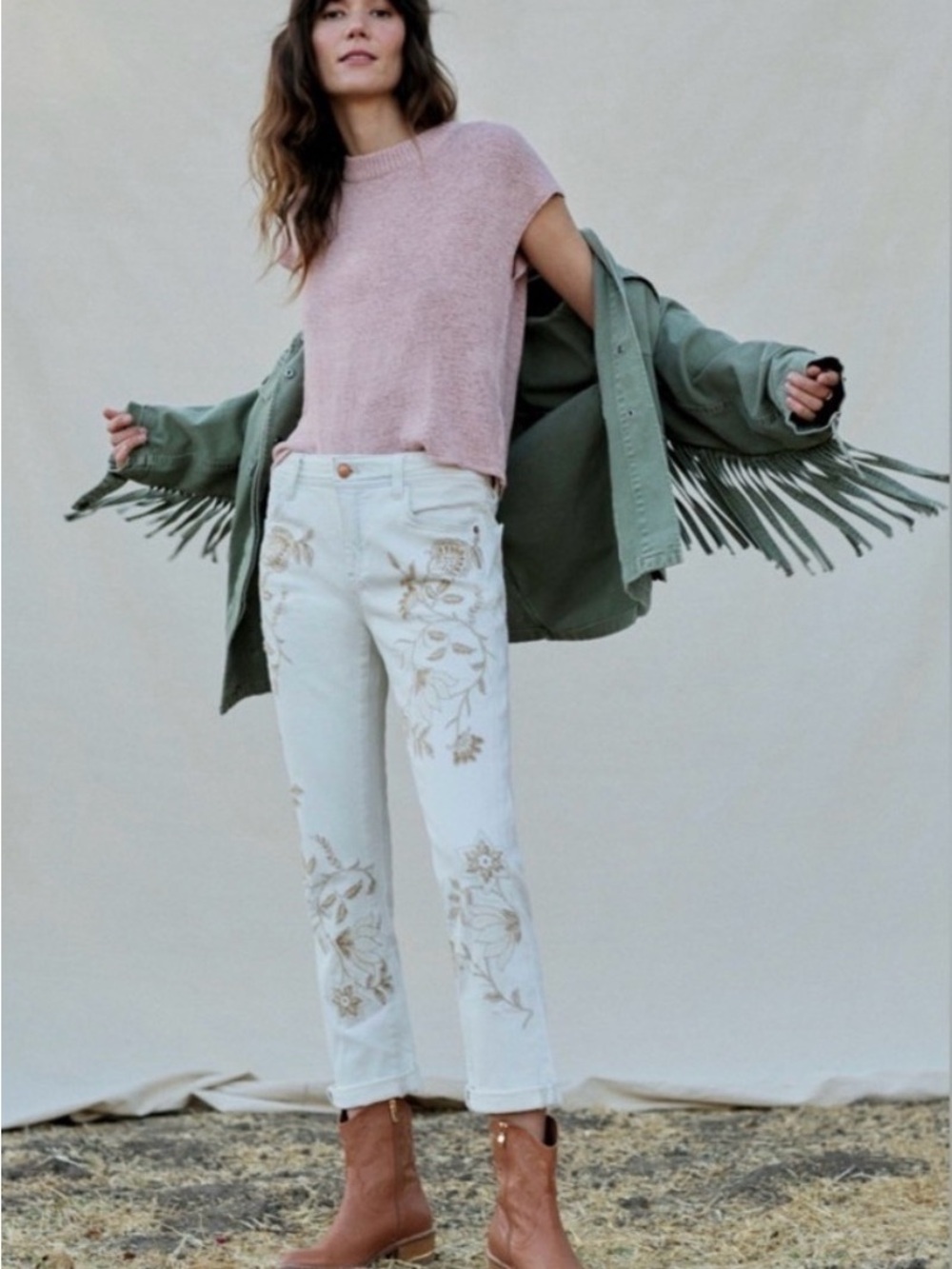 PILCRO by Anthropologie Embroidered The Slim Boyfriend High-Rise Jeans - Size 28
